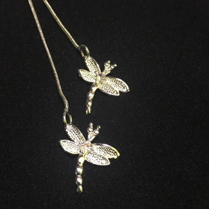 Necklace with Pendant Dragonfly in Silver Sterling