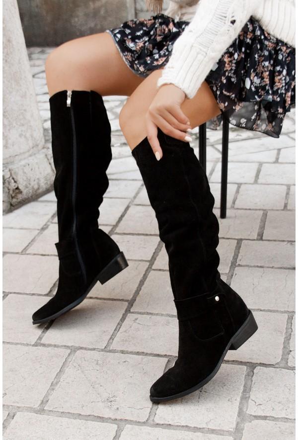 Celina | Soft Suede-Effect Winter Boots - Black