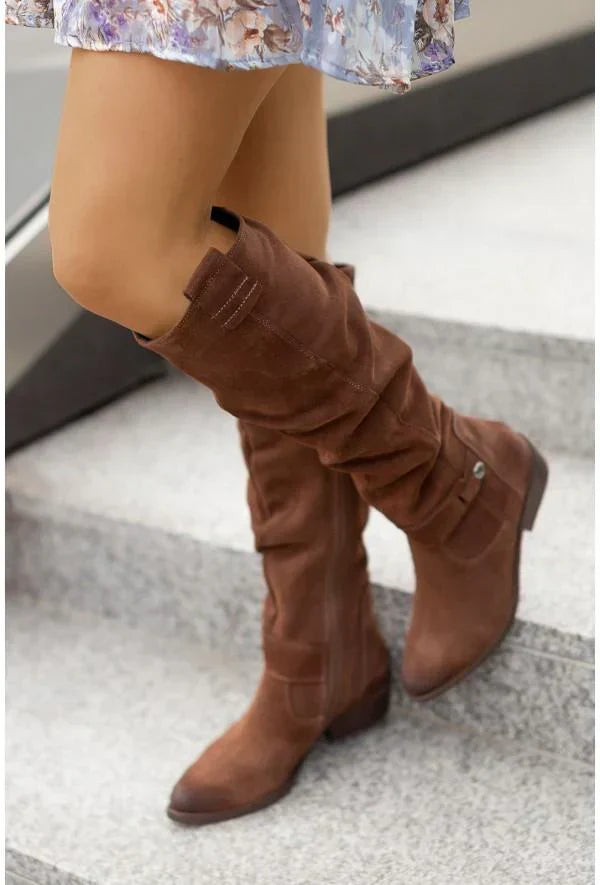 Celina | Soft Suede-Effect Winter Boots - Brown