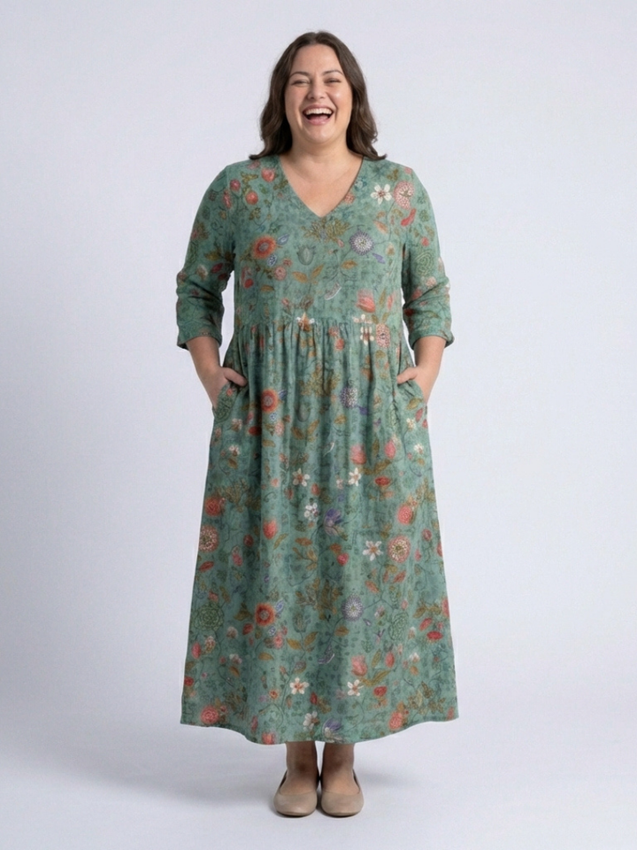 Bernadette | Effortless Floral V Neck Maxi Dress