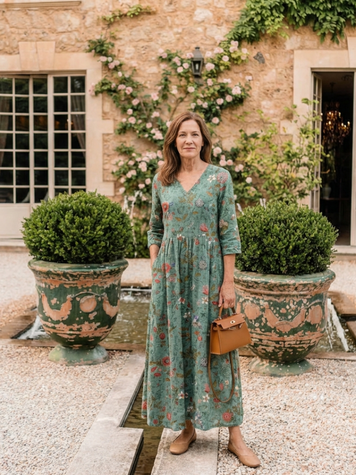 Bernadette | Effortless Floral V Neck Maxi Dress