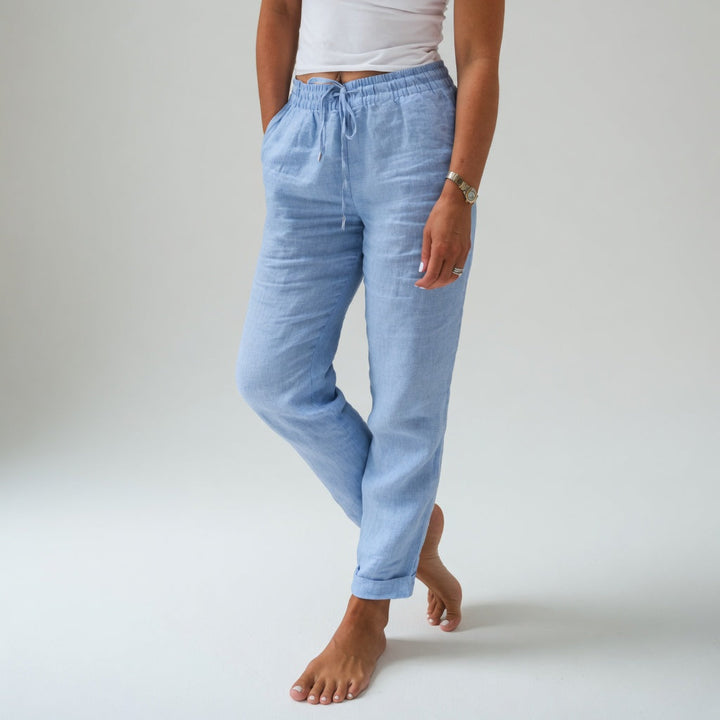 Etta | Relaxed Cotton Gamba Larga Pants with Pockets