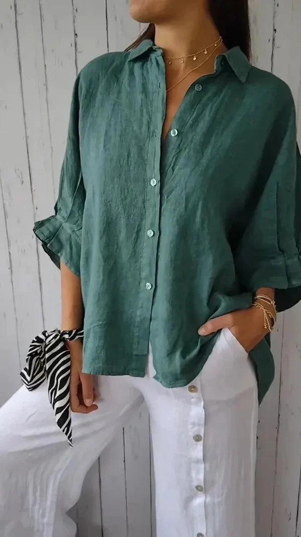 Mimi | Simple Linen Button Shirt