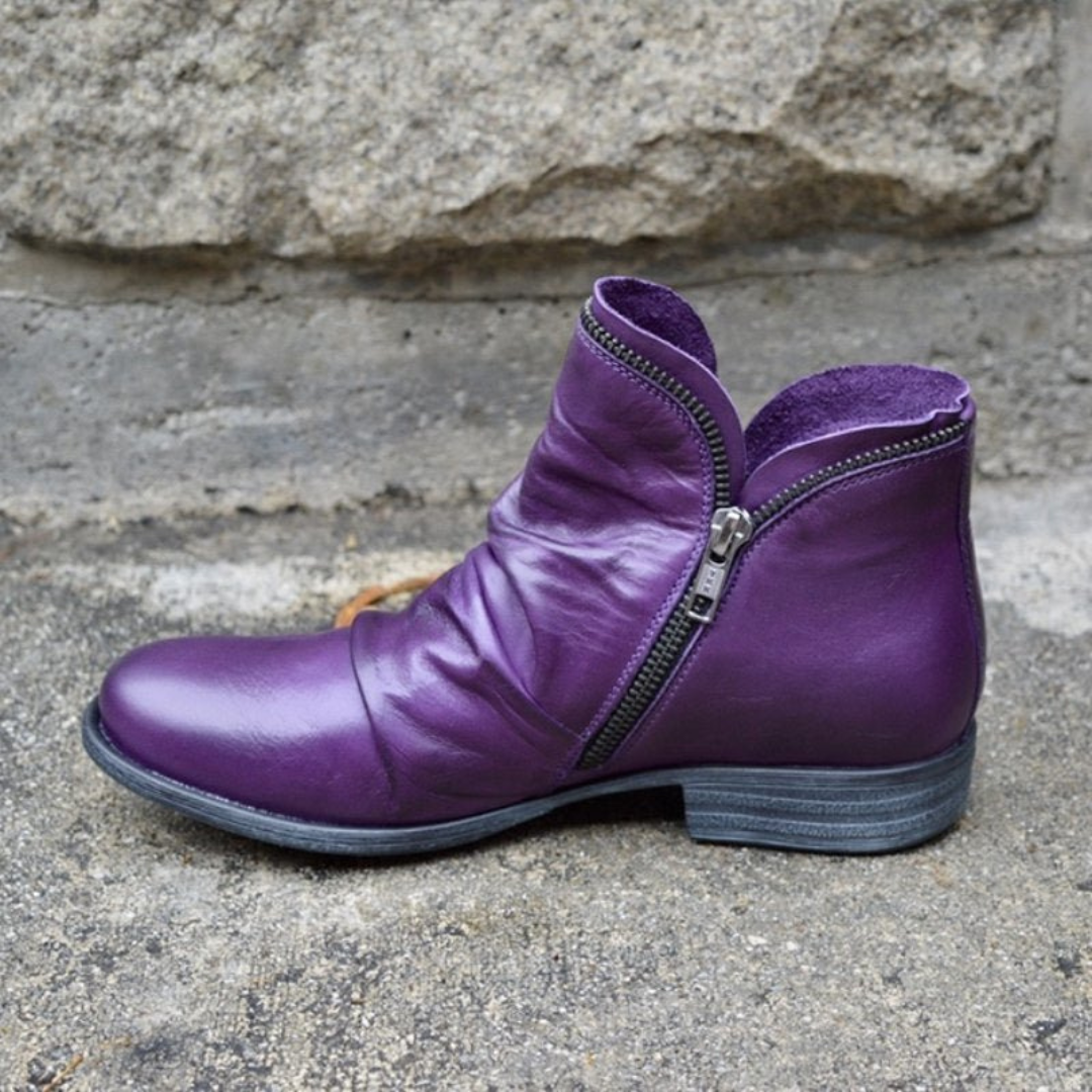 Prisca | Side Zip Ankle Boots - Helen & Olivia Manhattan