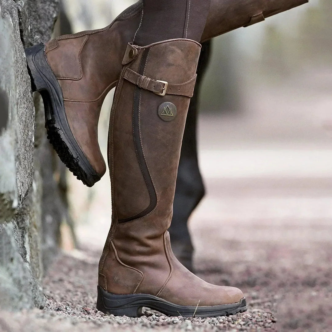 Evelyn | Waterproof Leather Riding Boots - 