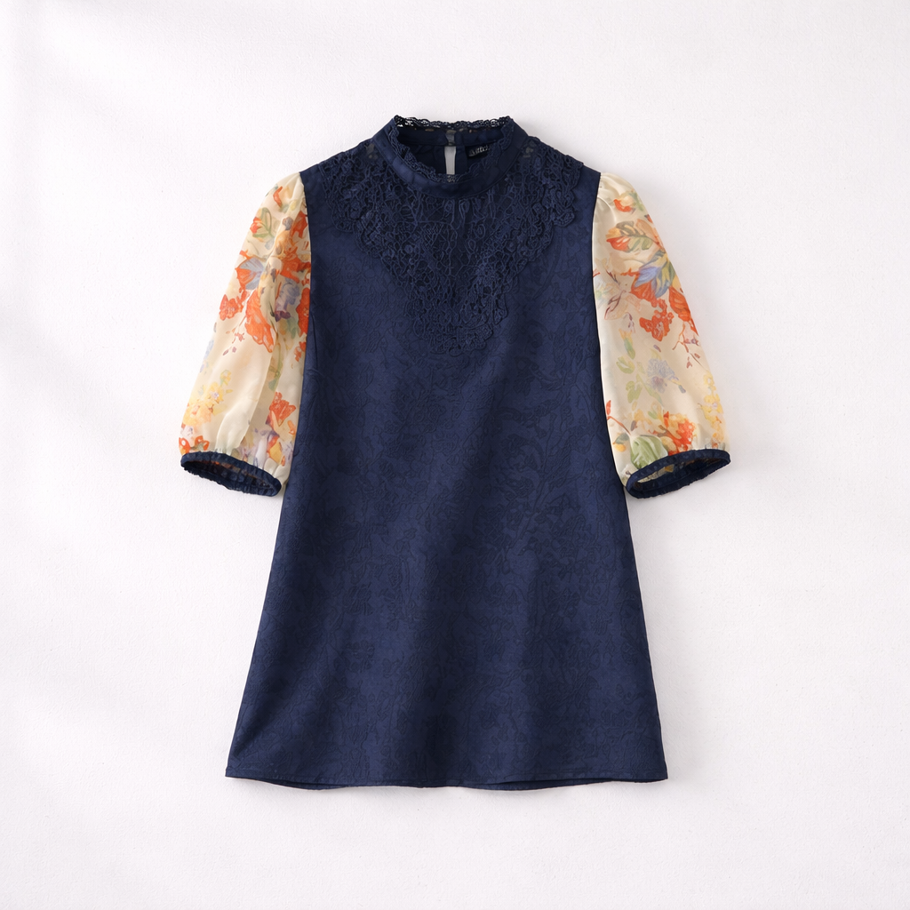 Caroline | Floral Sleeve Blouse - Helen & Olivia Manhattan