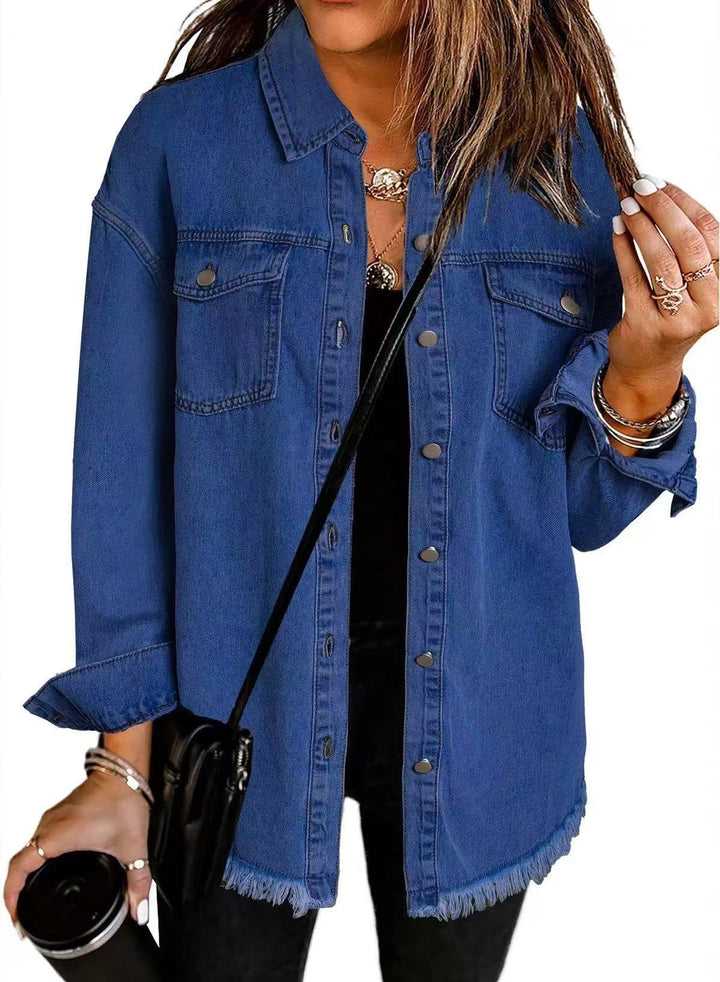 Louisa | Timeless Denim Jacket for Everyday Style - Dark Blue