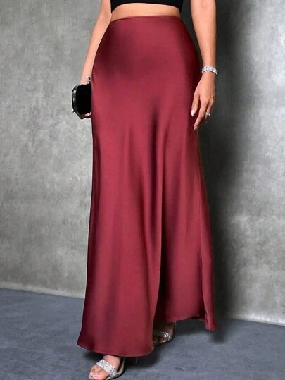 Fiona | Satin High-Waist Skirt