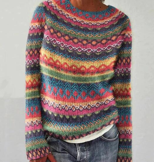 Zia | Rainbow Stripe Knit Jumper