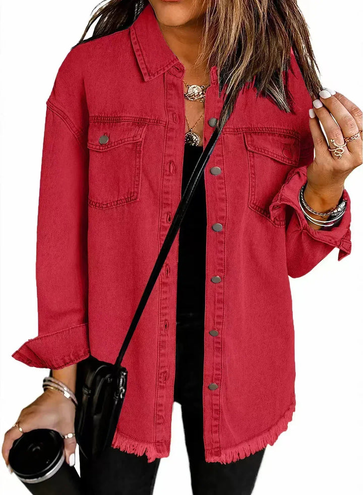 Louisa | Timeless Denim Jacket for Everyday Style - Red