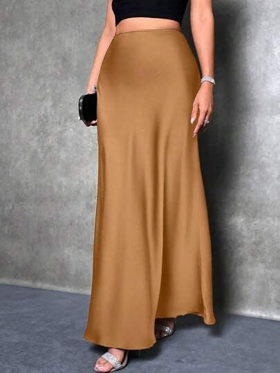 Fiona | Satin High-Waist Skirt