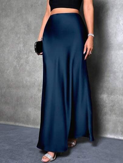 Fiona | Satin High-Waist Skirt