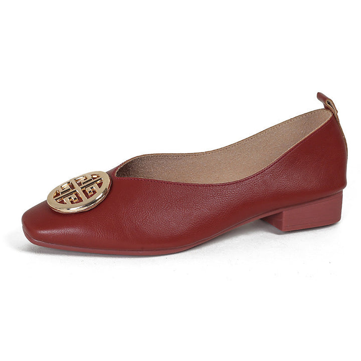 Orchard | Leather Square-Toe Flats - 