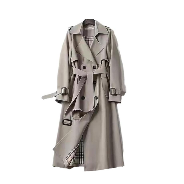 Sophia | Classic Double-Breasted Trench Coat with Belt - 