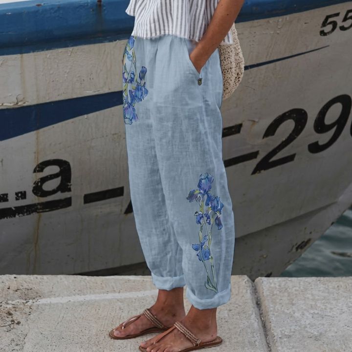 Kelsey | Elegant Vintage Floral Stampa Pants