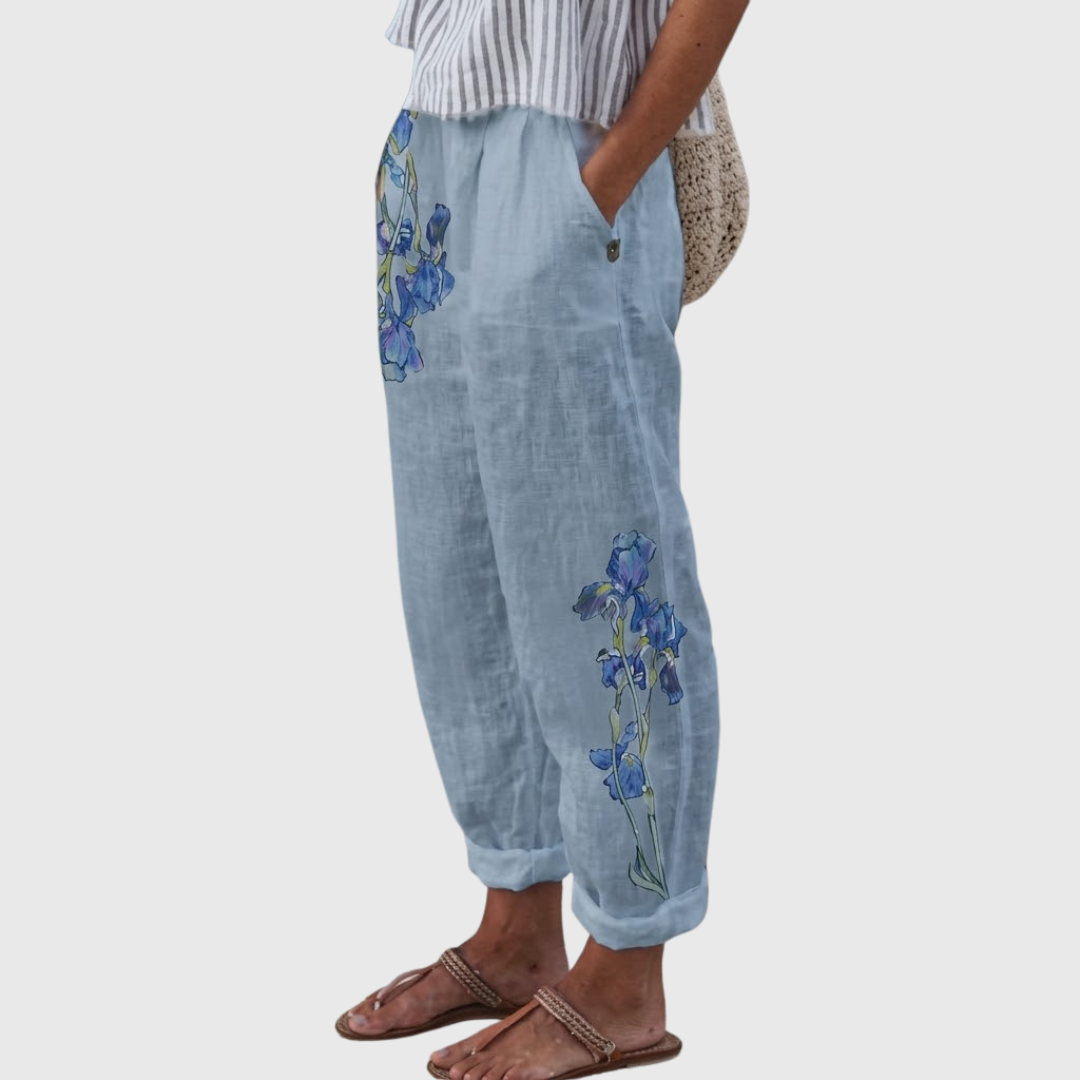 Kelsey | Elegant Vintage Floral Stampa Pants