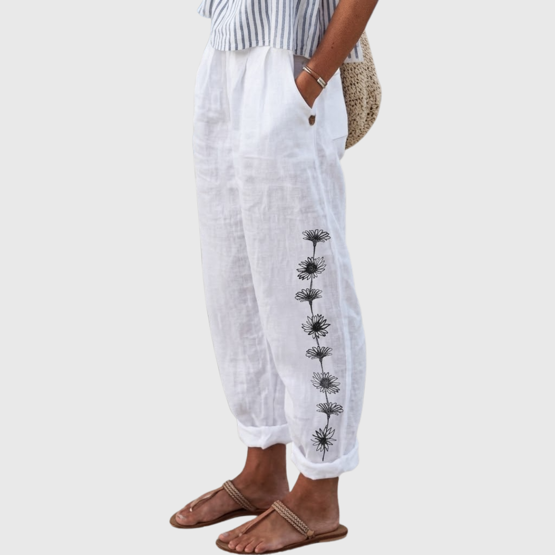 Nadia | Elegant Vintage Floral Stampa Pants