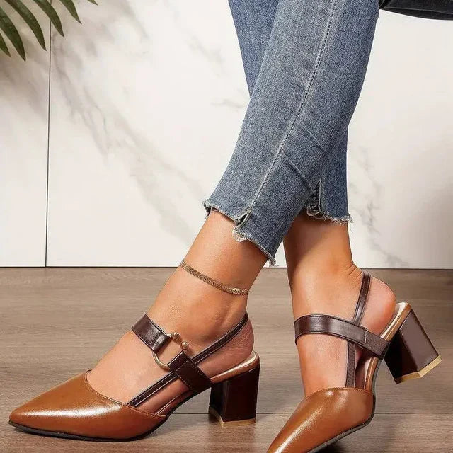 Block Heels – Stylish & Comfortable Support Image - Brown