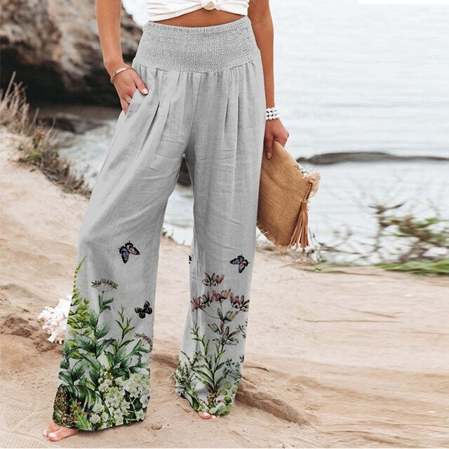 Clover | Garden Floral Gamba Larga Summer Pants