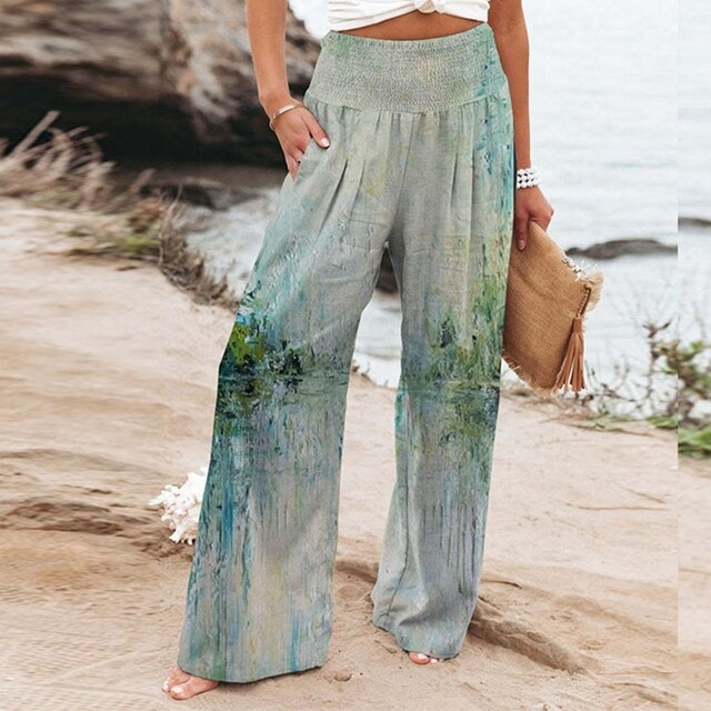 Clover | Garden Floral Gamba Larga Summer Pants