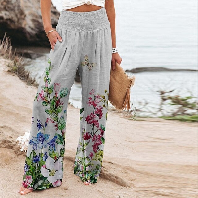 Clover | Garden Floral Gamba Larga Summer Pants
