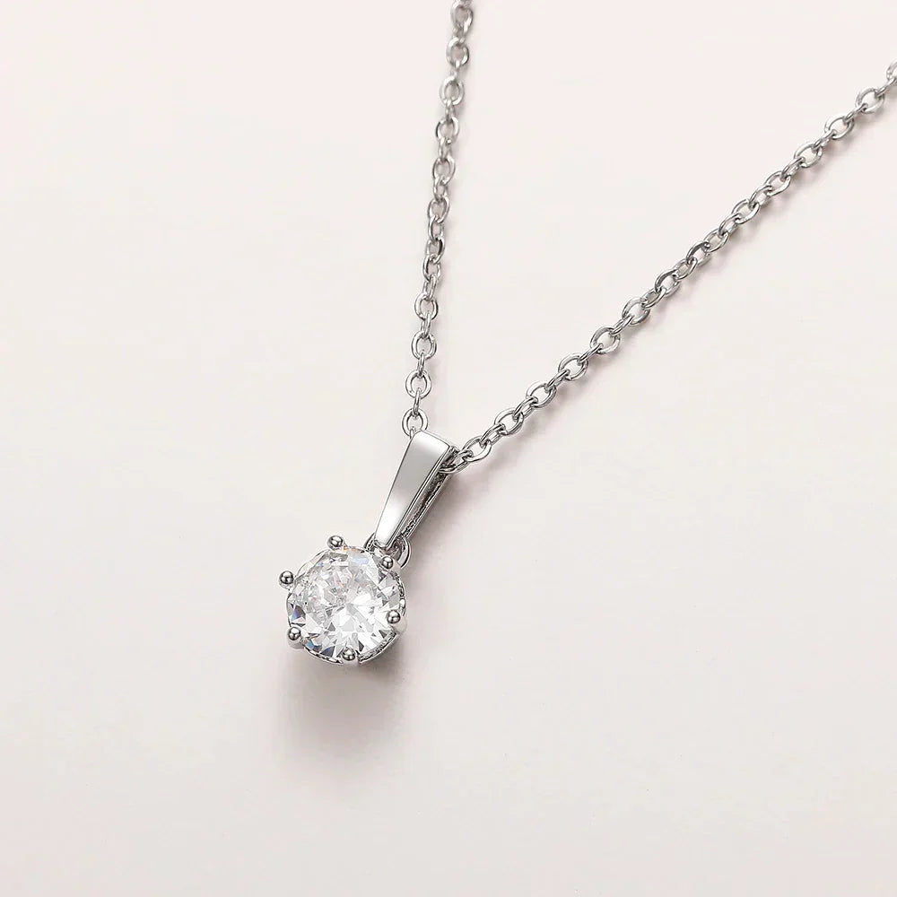 Necklace Classic with Pendant in Zirconia
