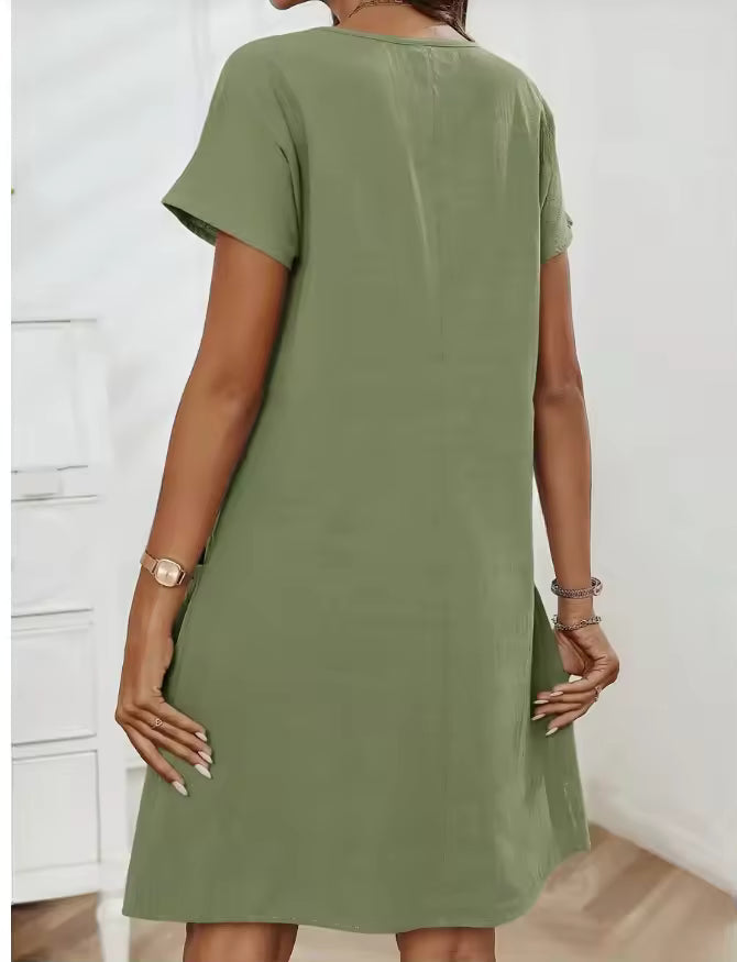 Ferngrove | Dress in Linen with Zip Frontale