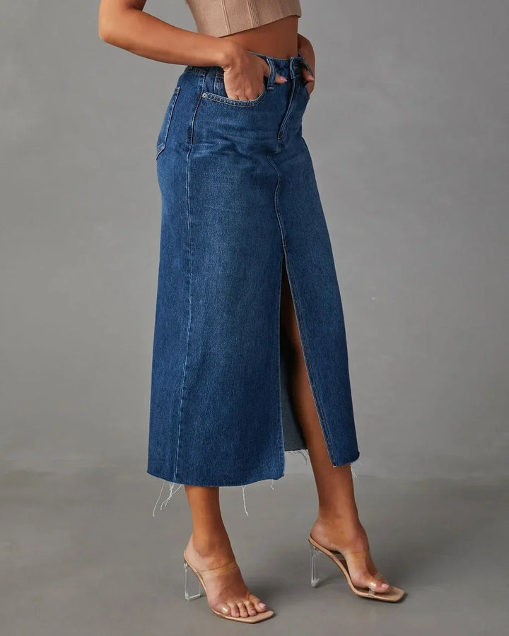 Denise | Classic High-Waist Denim Skirt