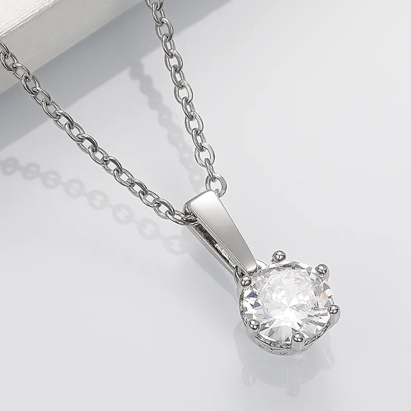 Necklace Classic with Pendant in Zirconia