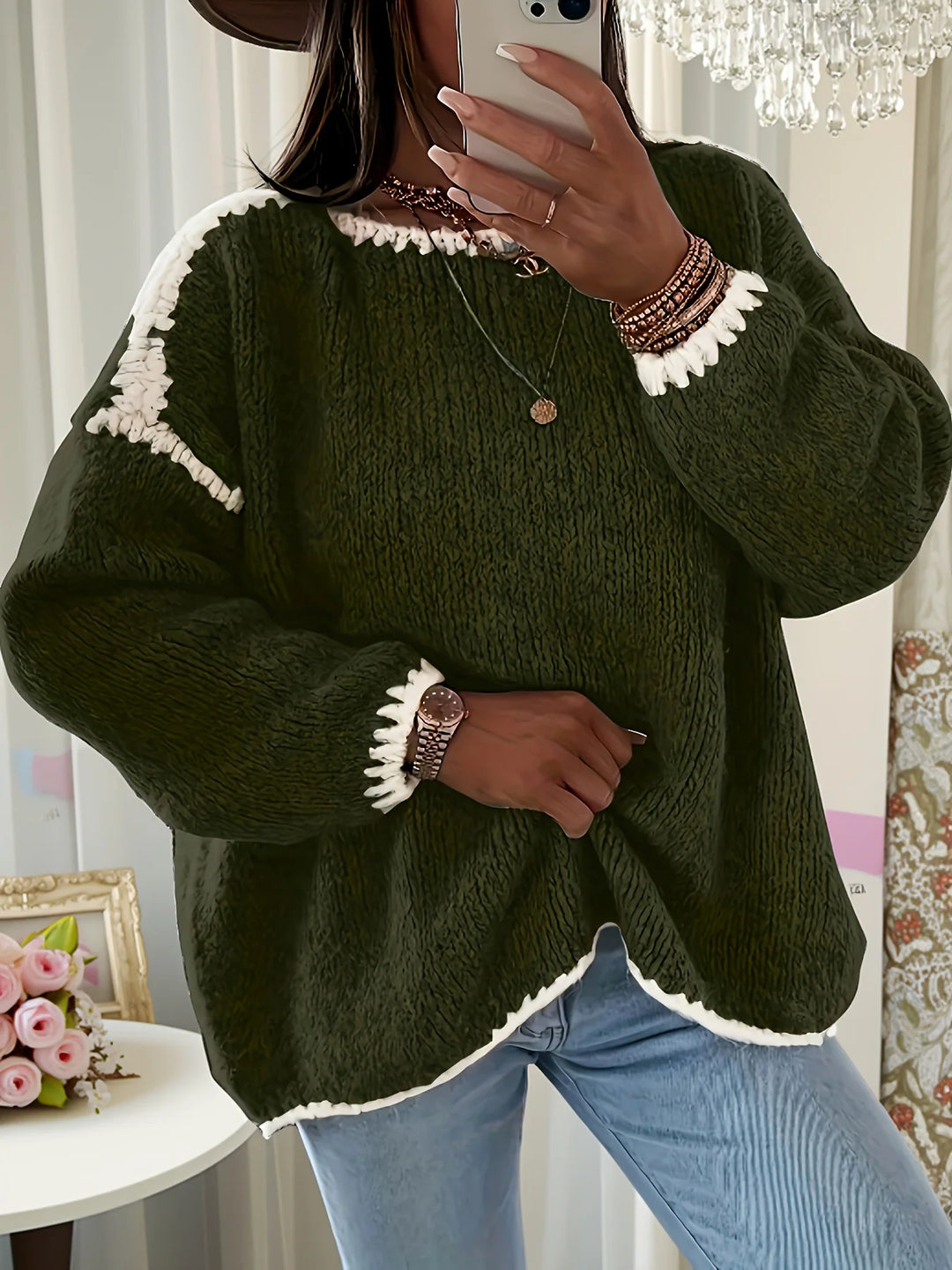 Astrid | Colour-Block Teardrop-a Spalla Jumper