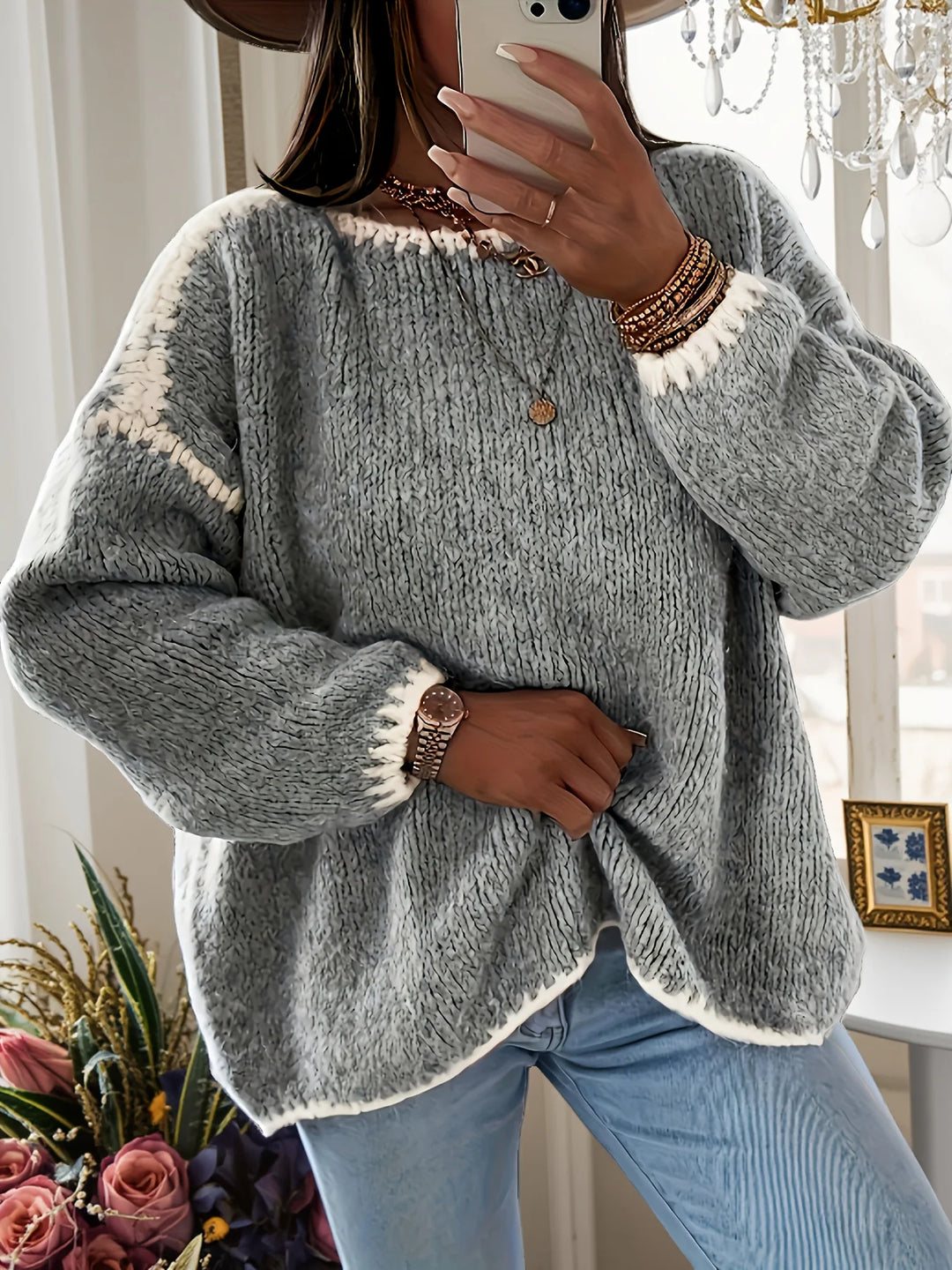 Astrid | Colour-Block Teardrop-a Spalla Jumper