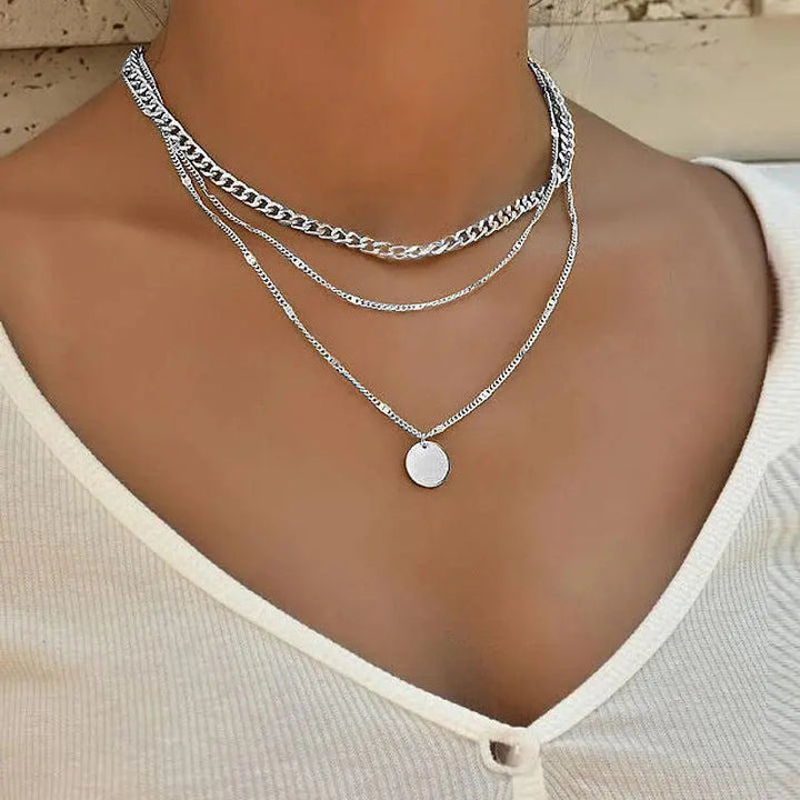 Necklace Elegant Gold Plated & Silver