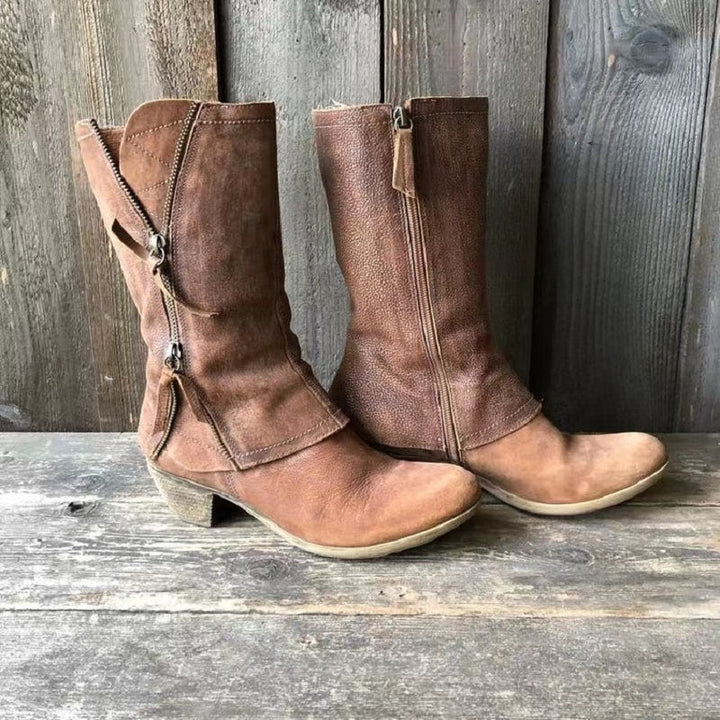 Ondina | Leather Western Boots - Helen & Olivia Manhattan