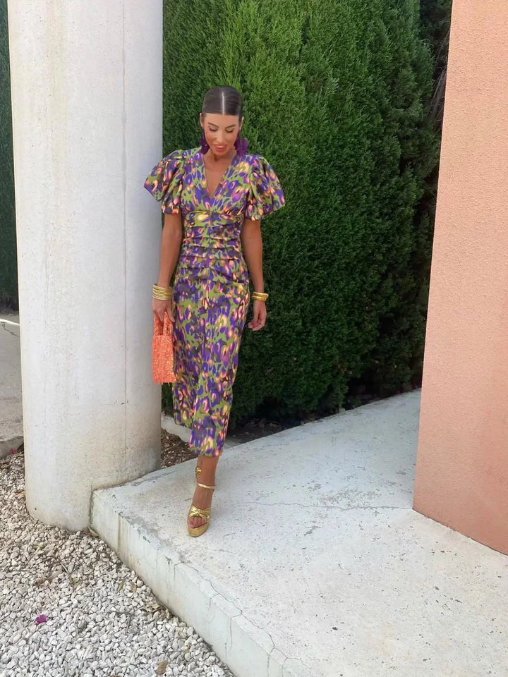 Dress with Puff Sleeves