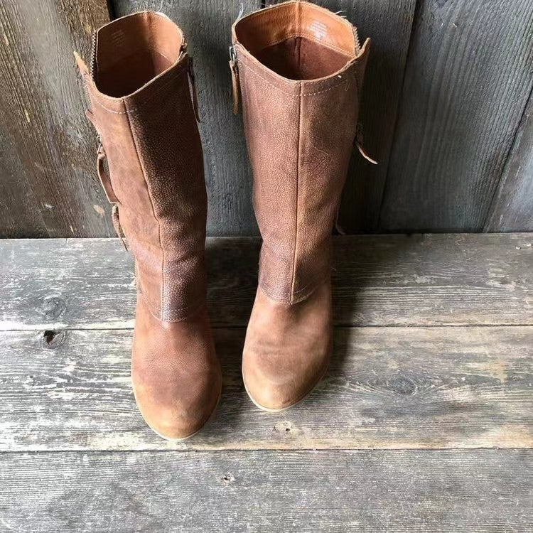 Ondina | Leather Western Boots - Helen & Olivia Manhattan