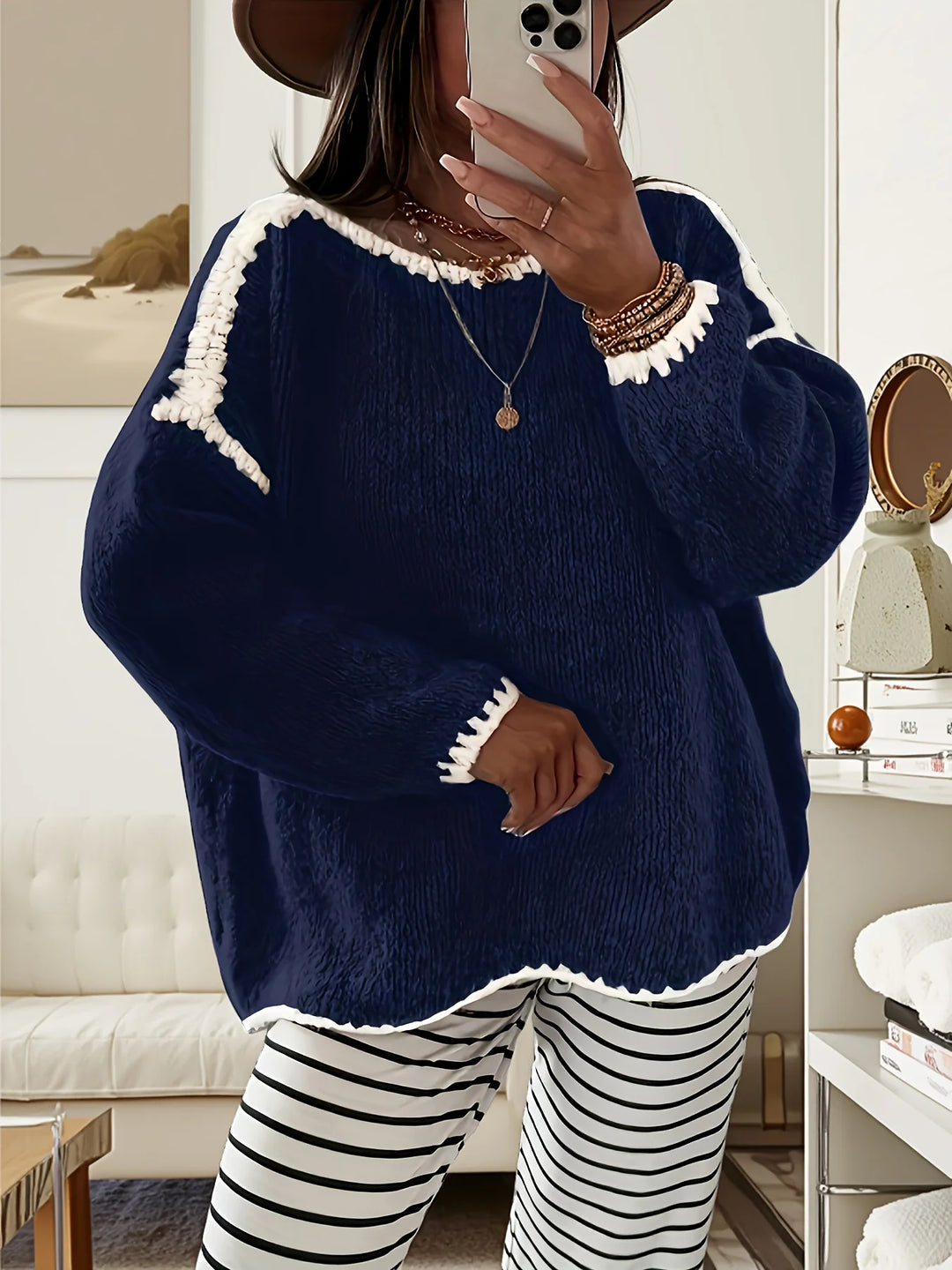 Astrid | Colour-Block Teardrop-a Spalla Jumper