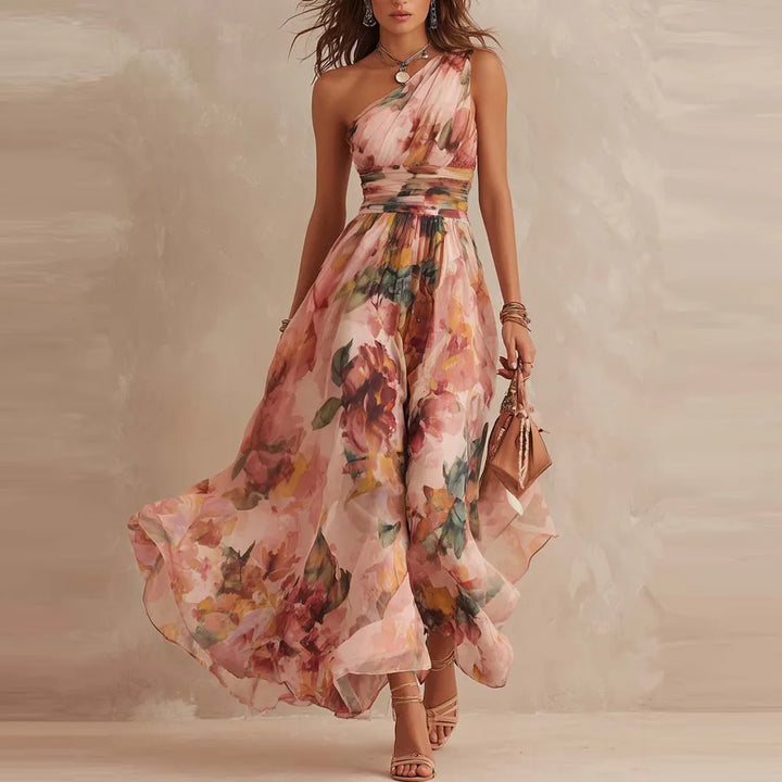 Maeve | One-Shoulder Digital Stampa Dress