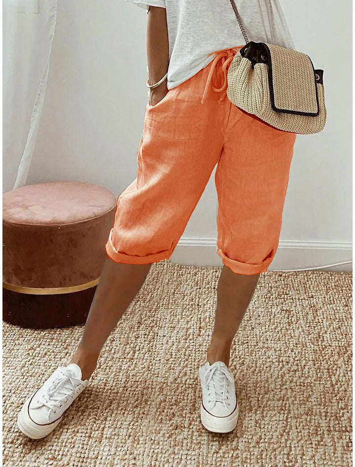 Wren | Linen Blend Sash-Tie Shorts