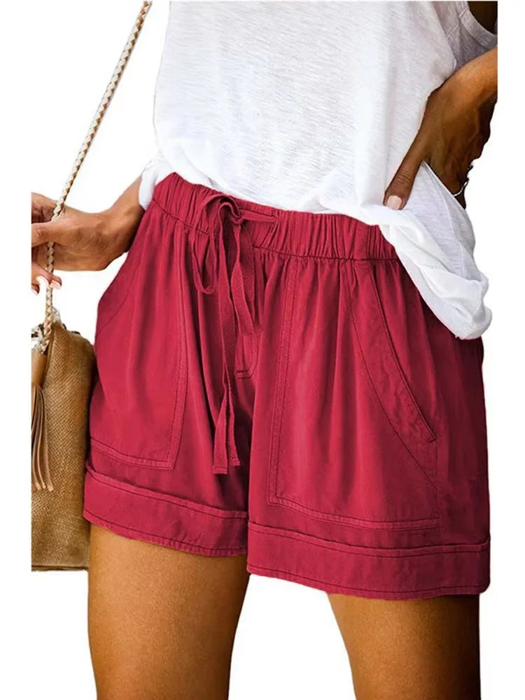 Lark | Lace-Up Gamba Larga Twill Shorts