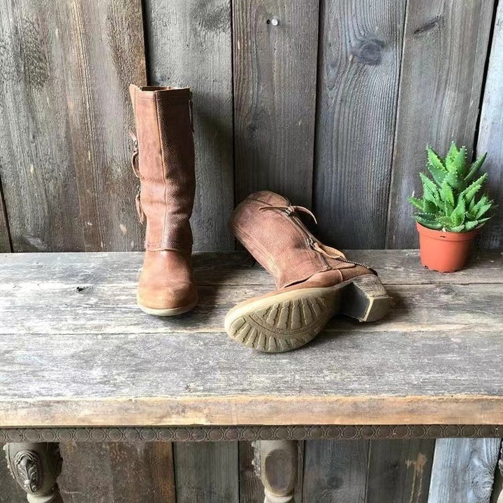 Ondina | Leather Western Boots - Helen & Olivia Manhattan