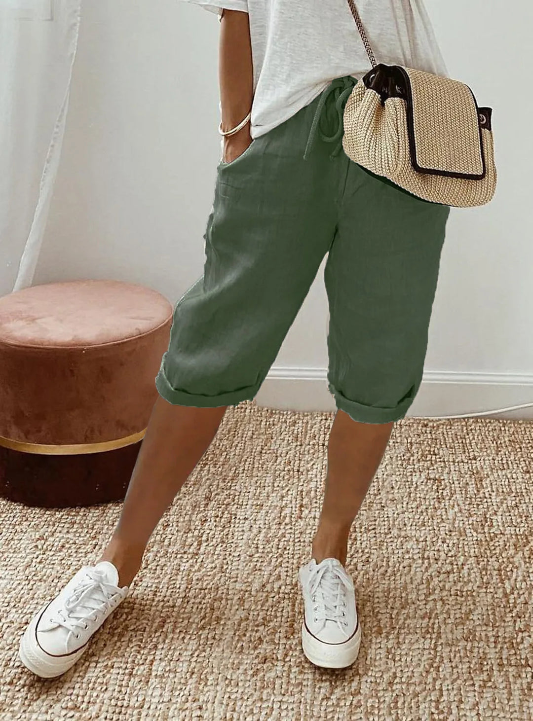 Wren | Linen Blend Sash-Tie Shorts