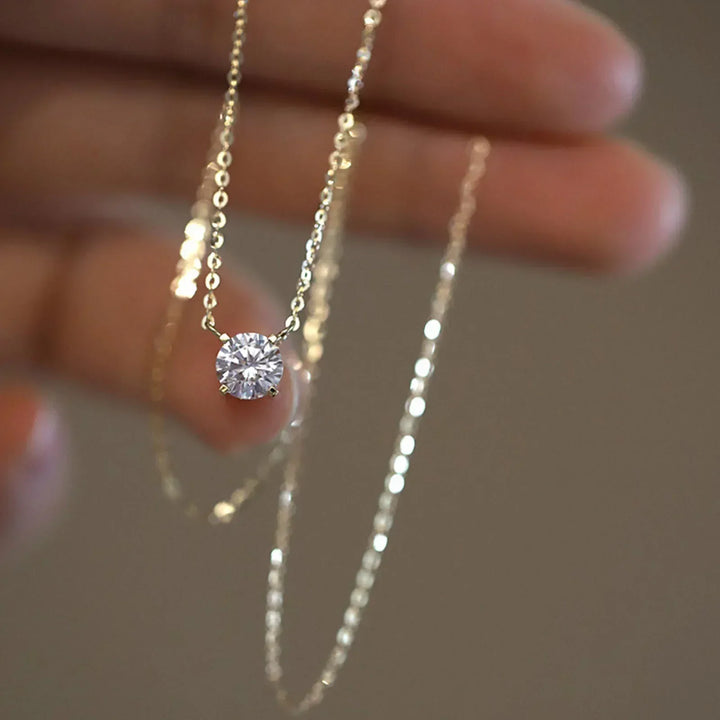 Necklace Gold Plated with Zircons