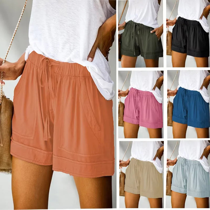 Lark | Lace-Up Gamba Larga Twill Shorts