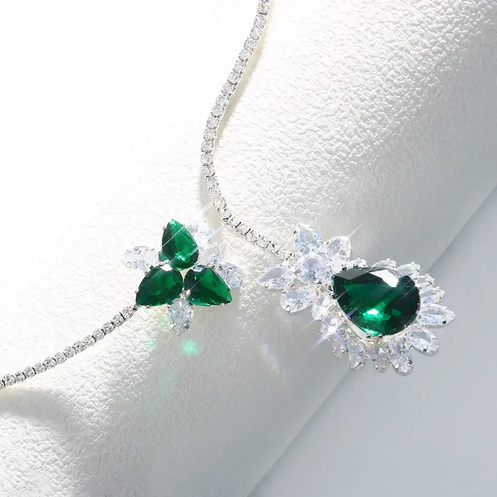 Necklace Vintage Flowerstura Emerald