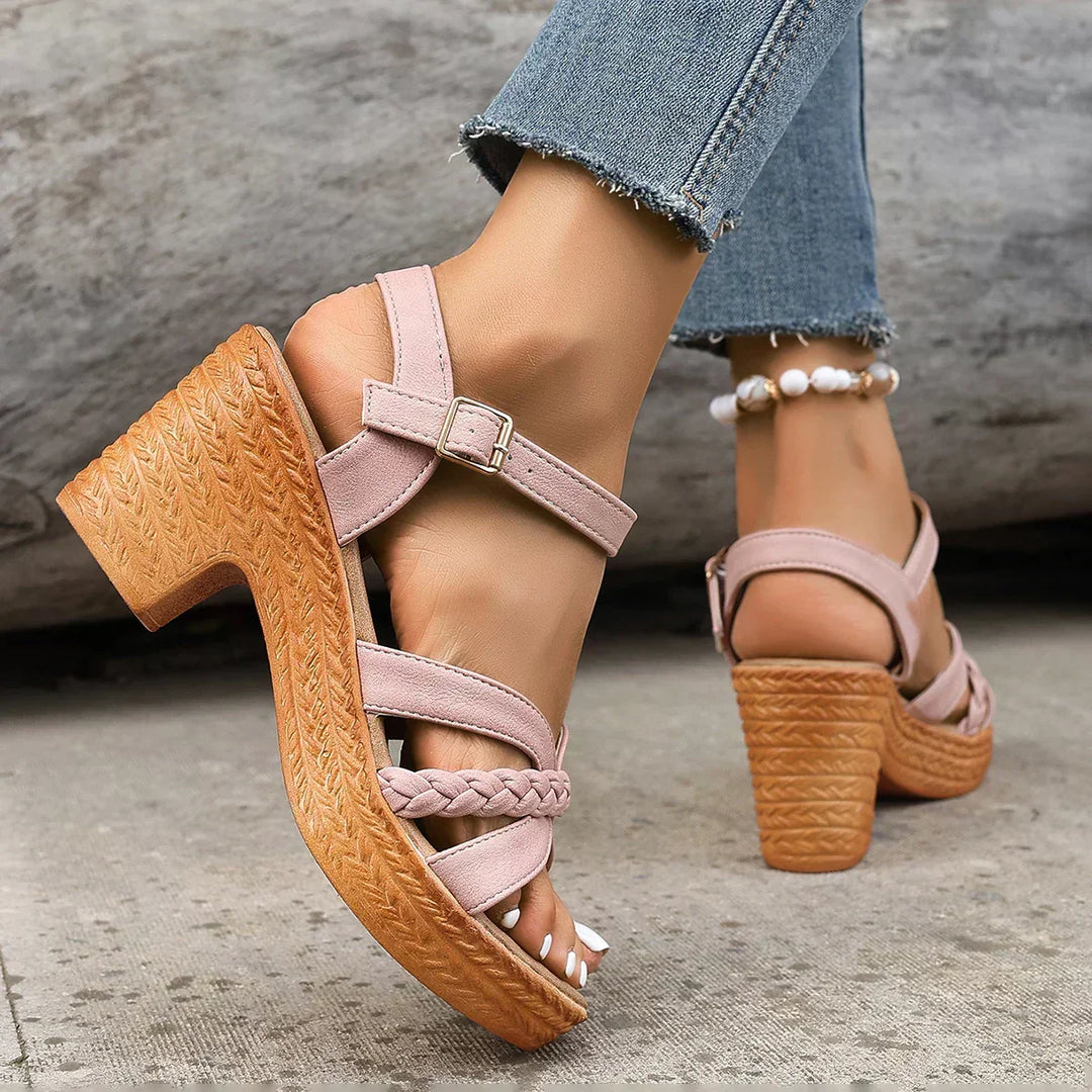 Gianna | Sandals Classiques A Heel Moyen - Brown