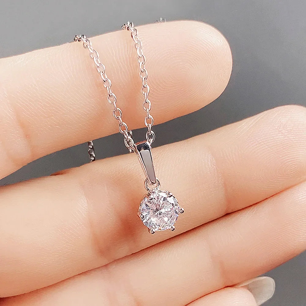 Necklace Classic with Pendant in Zirconia
