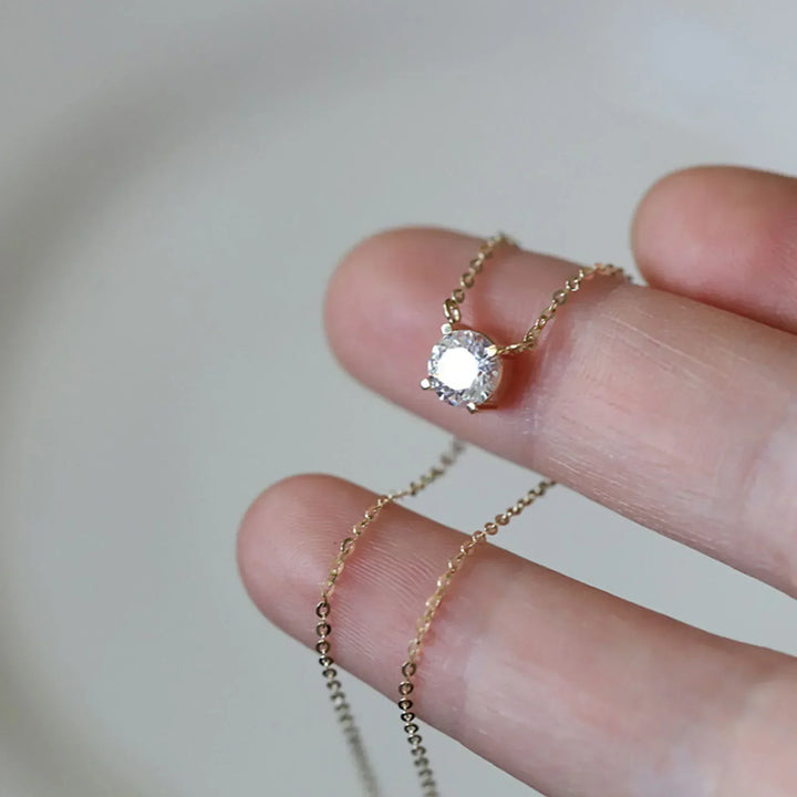 Necklace Gold Plated with Zircons