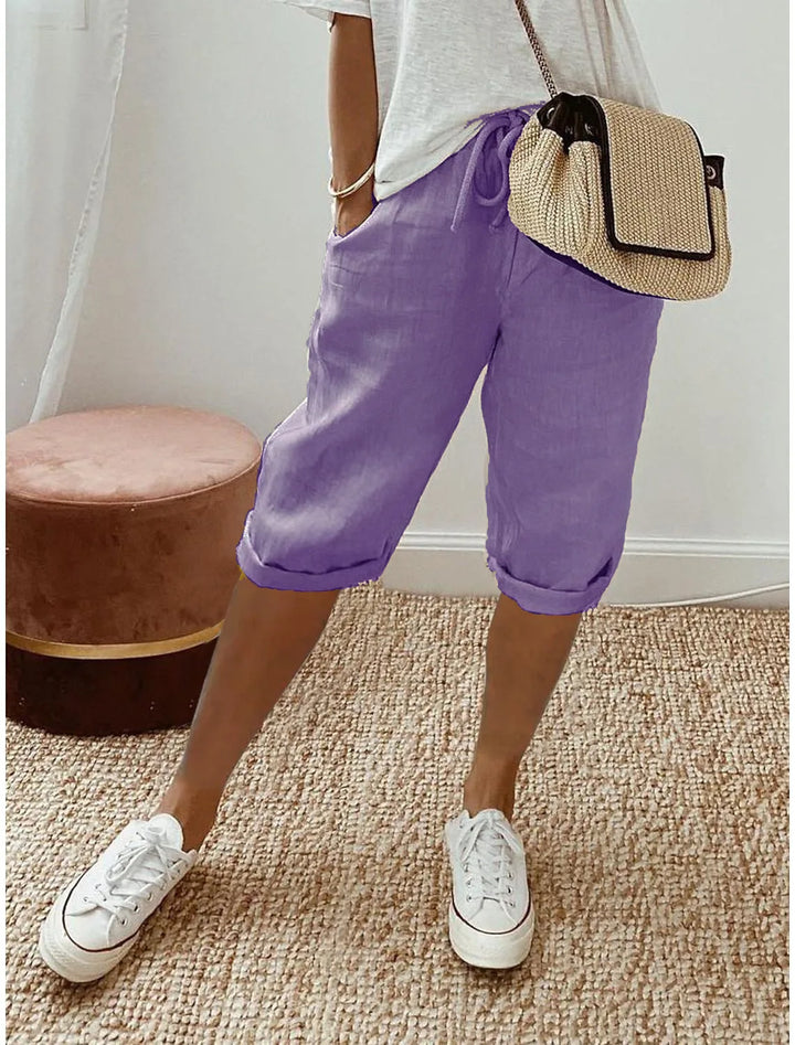 Wren | Linen Blend Sash-Tie Shorts