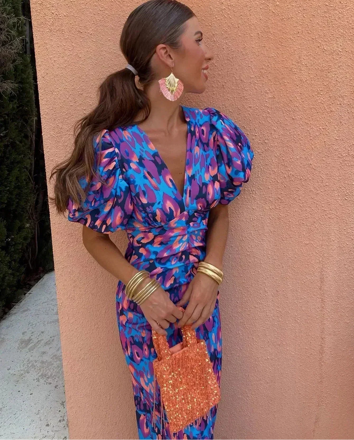 Dress with Puff Sleeves