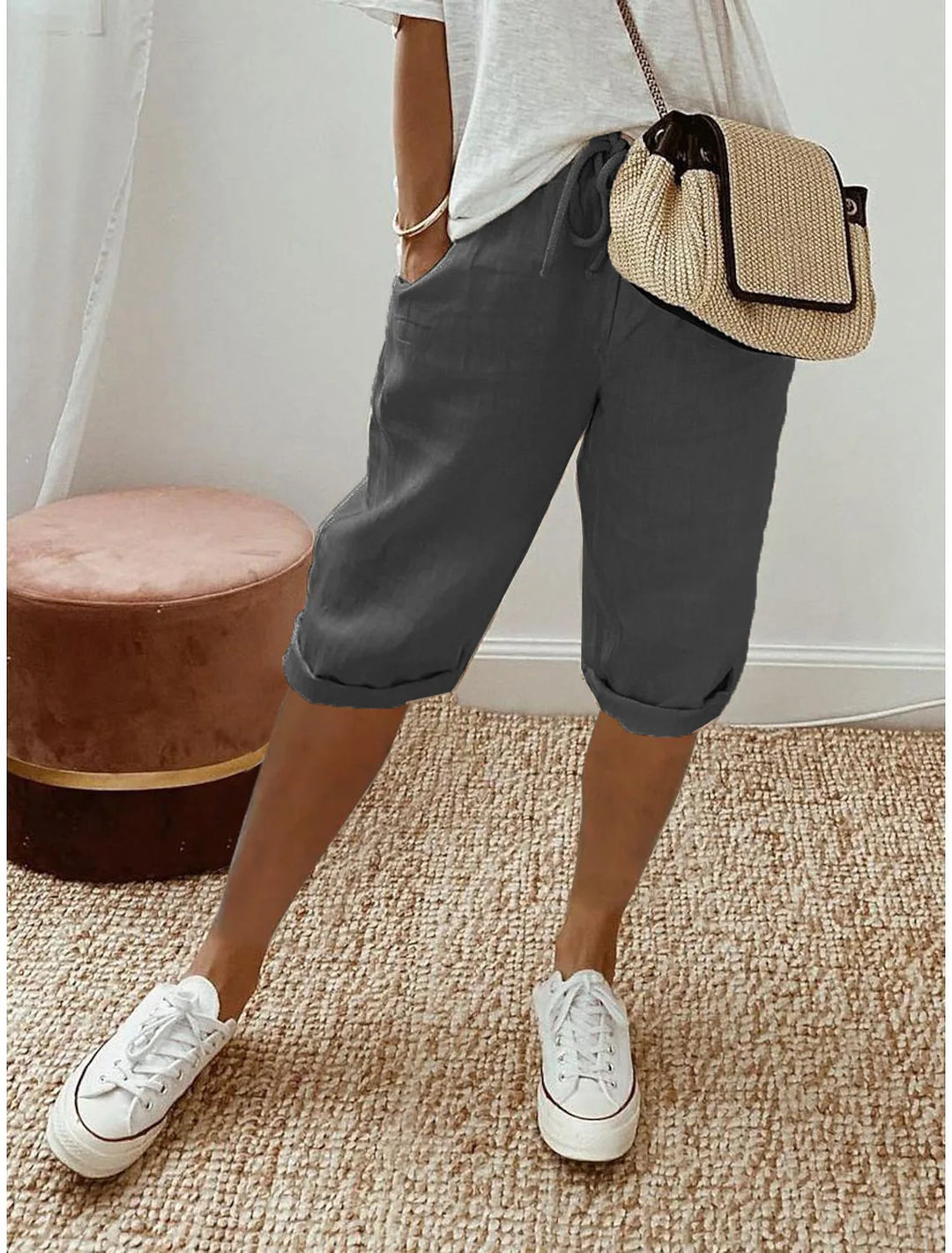 Wren | Linen Blend Sash-Tie Shorts